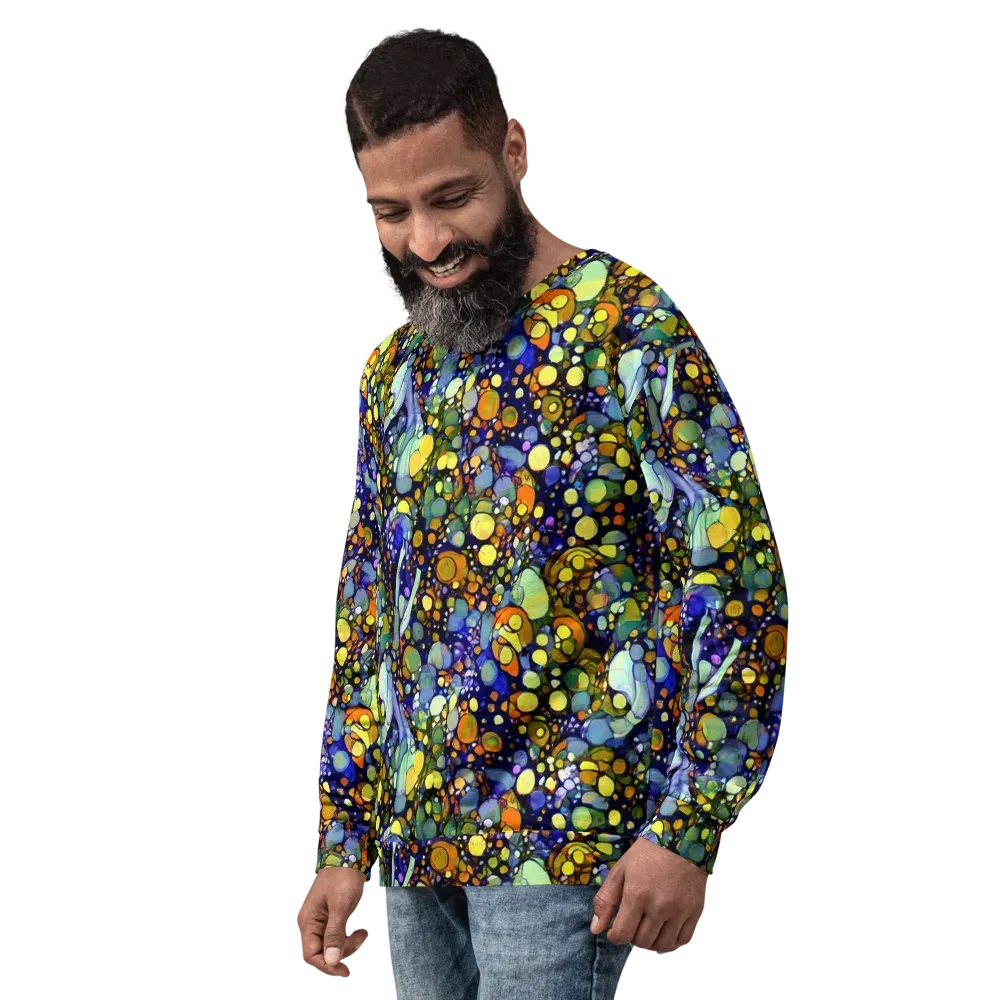 Indigo Carnival on Sweatshirt — Left Front