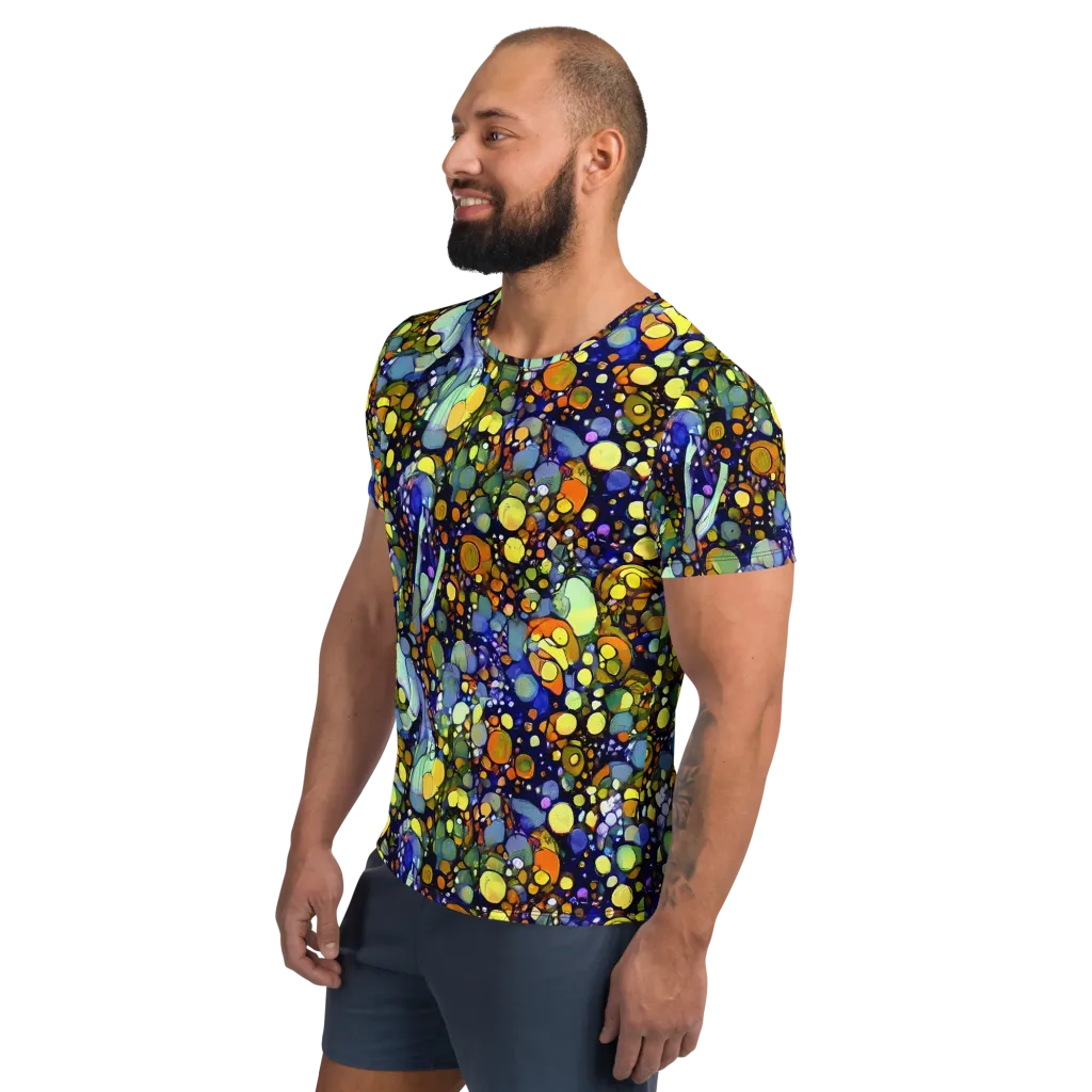 Indigo Carnival on Men's Athletic T-Shirt — Left