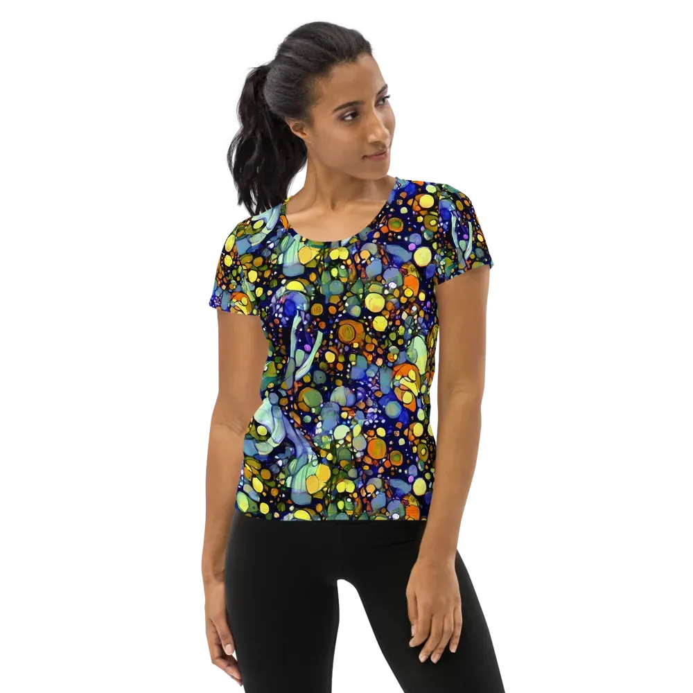 Indigo Carnival on Women's Athletic T-Shirt — Front