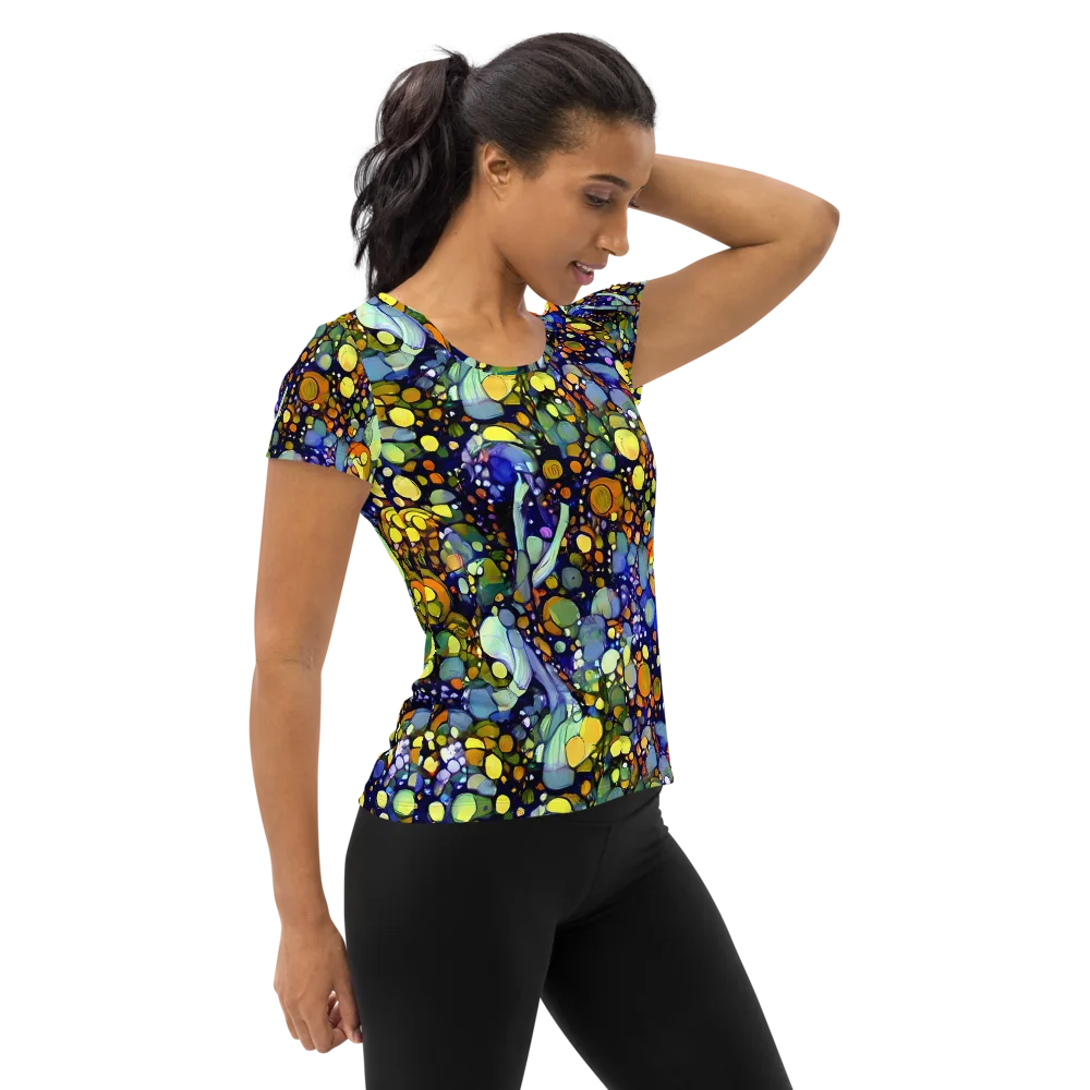 Indigo Carnival on Women's Athletic T-Shirt — Right
