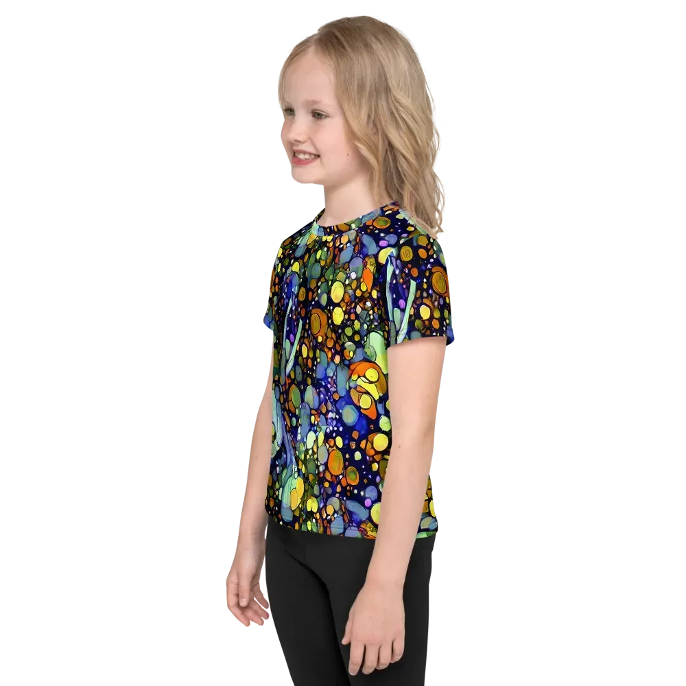 Indigo Carnival on Kids Crew Neck T-Shirt — Left