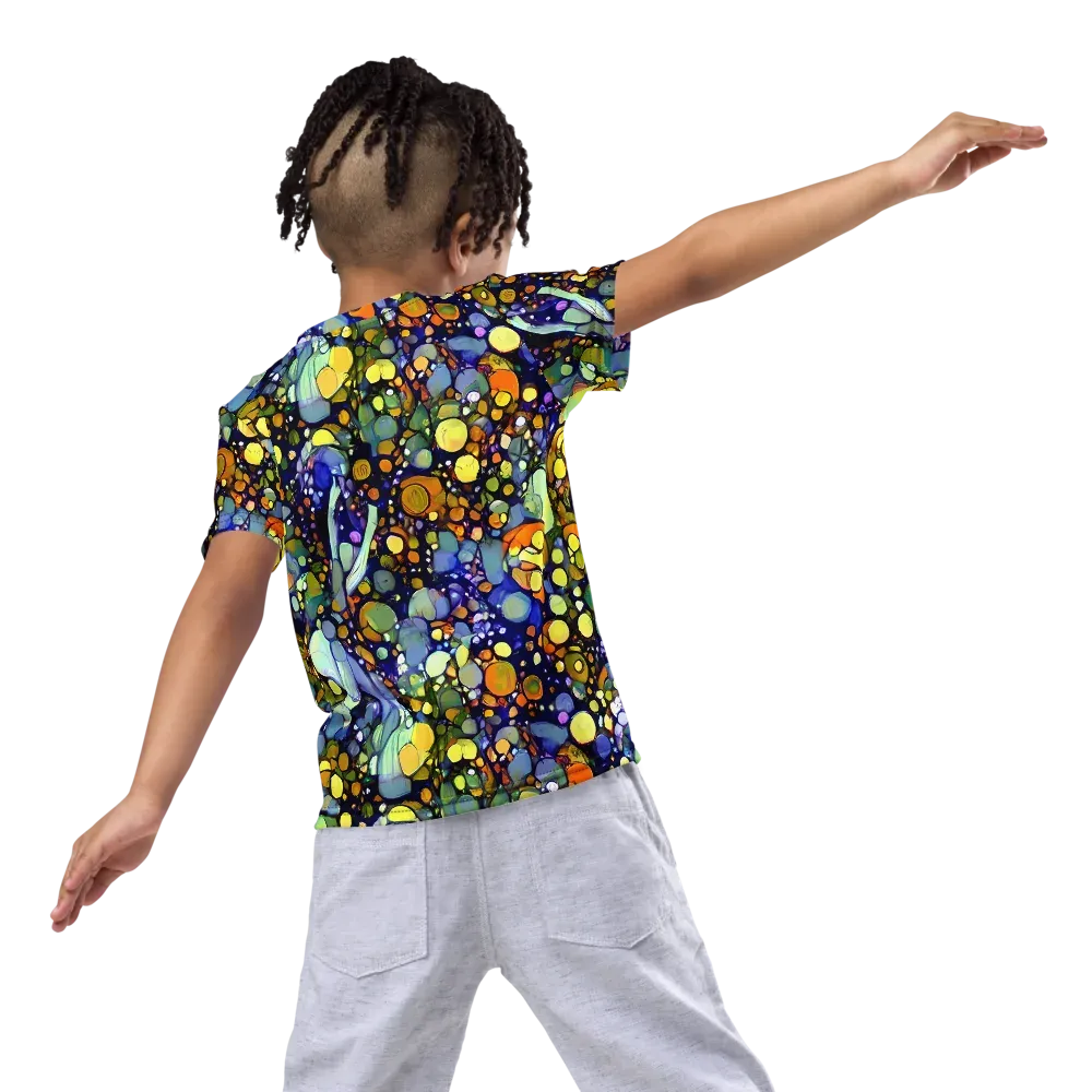 Indigo Carnival on Kids Crew Neck T-Shirt — Back