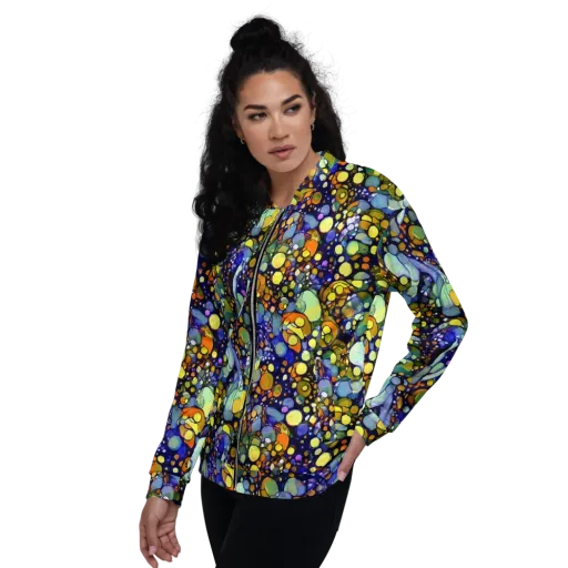 Indigo Carnival on a Bomber Jacket