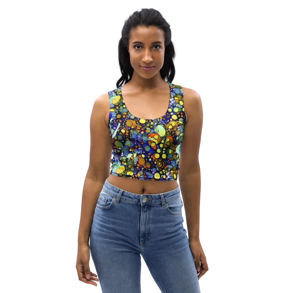 Indigo Carnival on Crop Top — Front