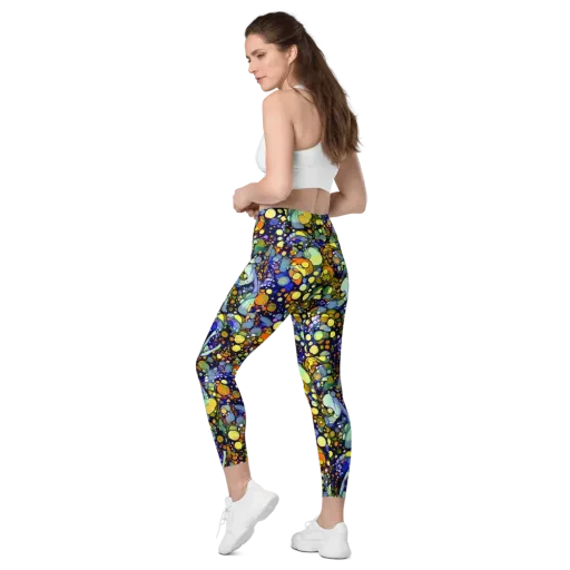 Indigo Carnival on a Leggings with Pockets