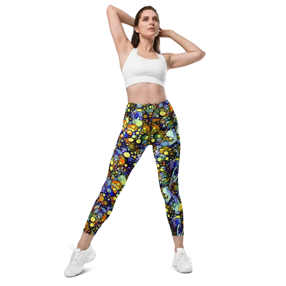 Indigo Carnival on Leggings with Pockets — Front