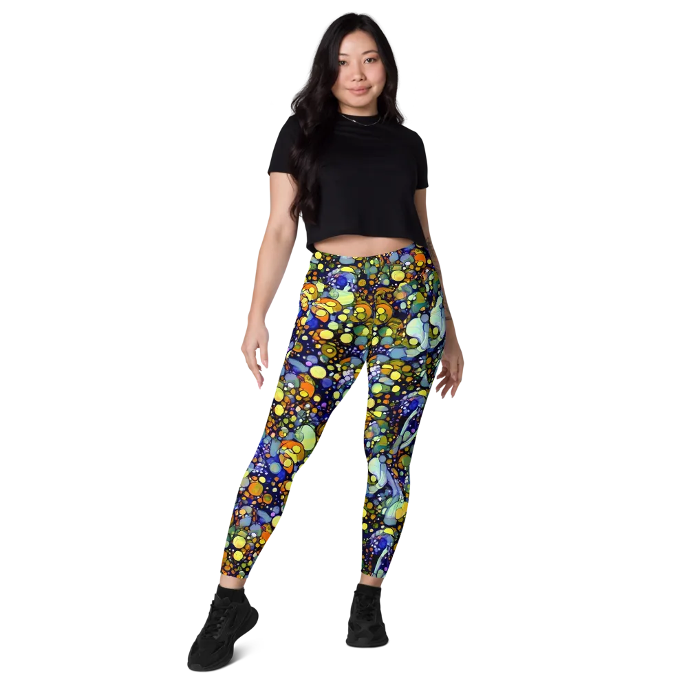 Indigo Carnival on Leggings with Pockets — Front
