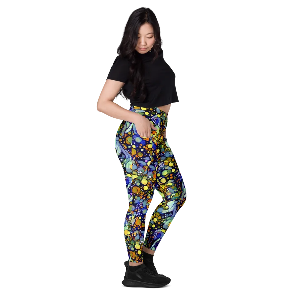 Indigo Carnival on Leggings with Pockets — Right