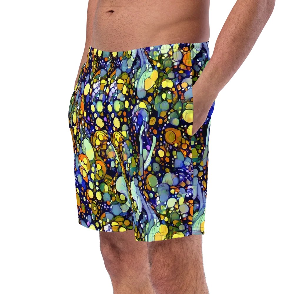 Indigo Carnival on Swim Trunks — Left Front