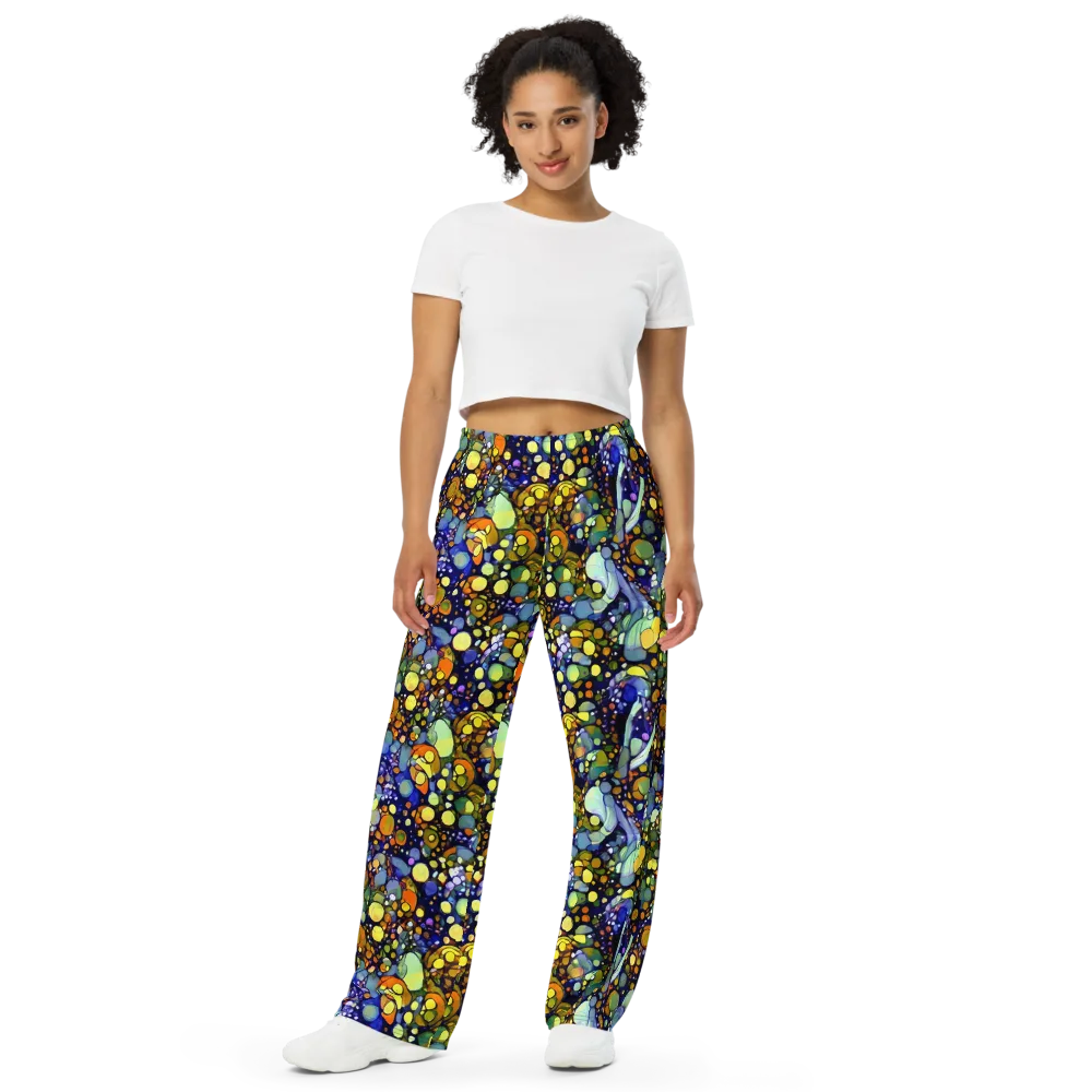 Indigo Carnival on Wide-Leg Pants — Front