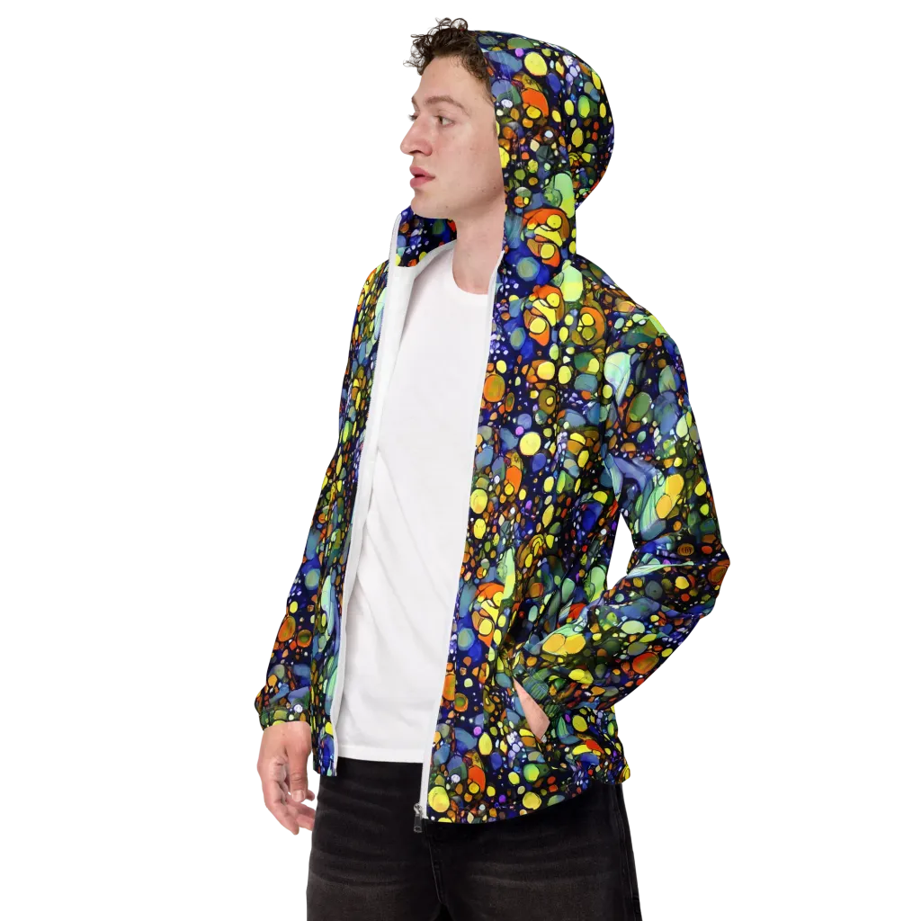 Indigo Carnival on Men's Windbreaker — Left Front