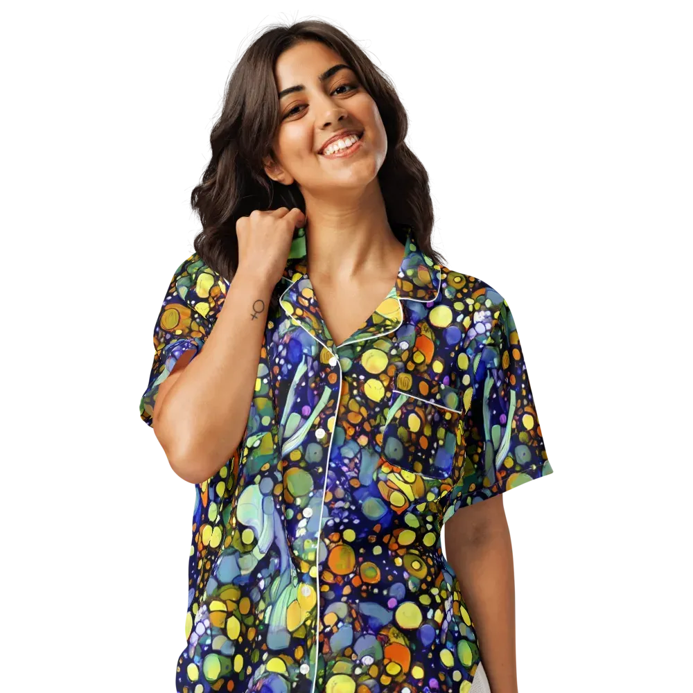 Indigo Carnival on Women's Short Sleeve Pajama Top — Front
