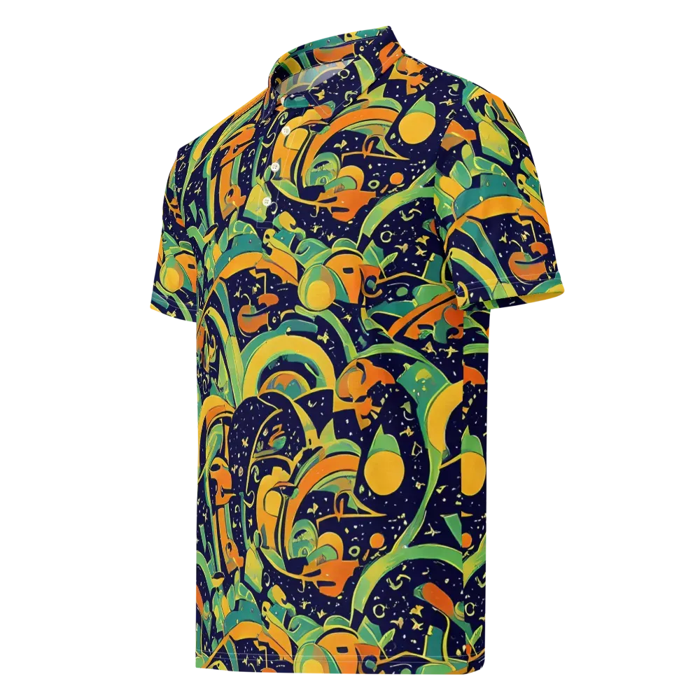Jungle Voltage on Men's Slim Fit Polo Shirt — Left Front