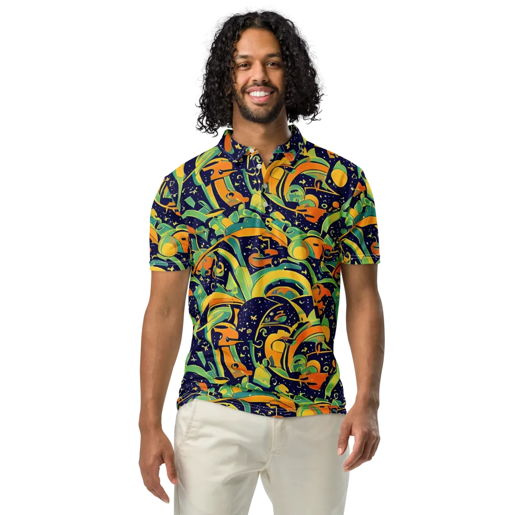 Jungle Voltage on Men's Slim Fit Polo Shirt — Front