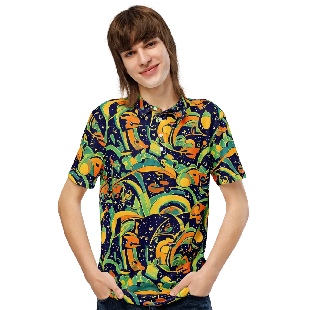 Jungle Voltage on Men's Slim Fit Polo Shirt — Front