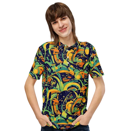 Jungle Voltage on a Men's Slim Fit Polo Shirt