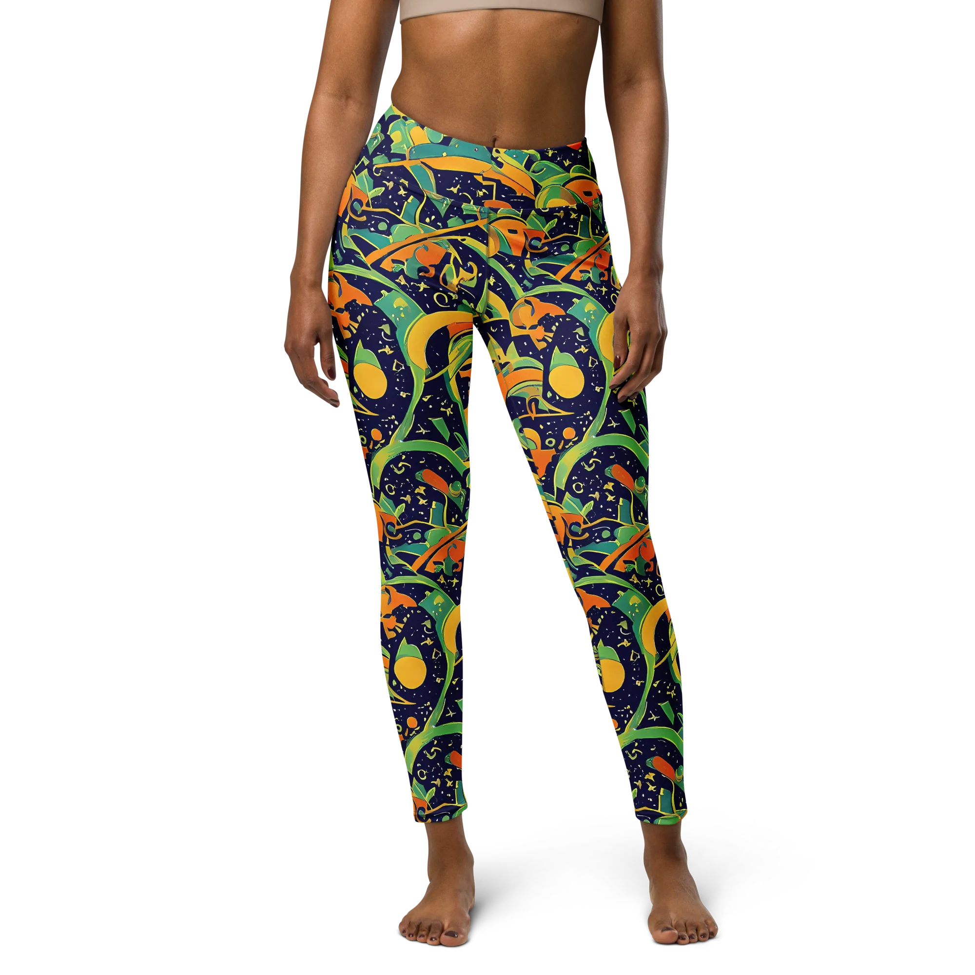 Jungle Voltage on Yoga Leggings — Front