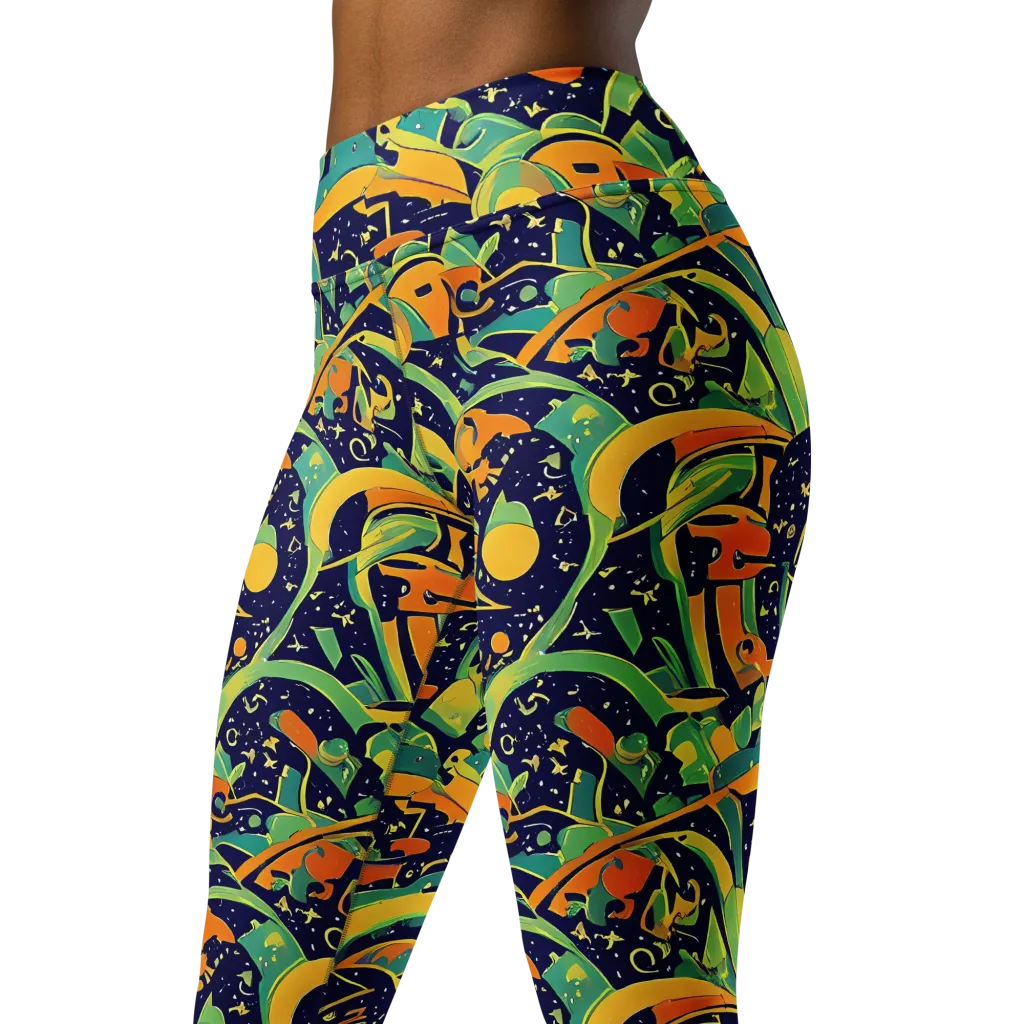 Jungle Voltage on Yoga Leggings — Left Front