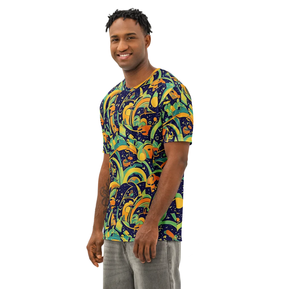 Jungle Voltage on Men's Cotton Crew Neck T-Shirt — Left Front