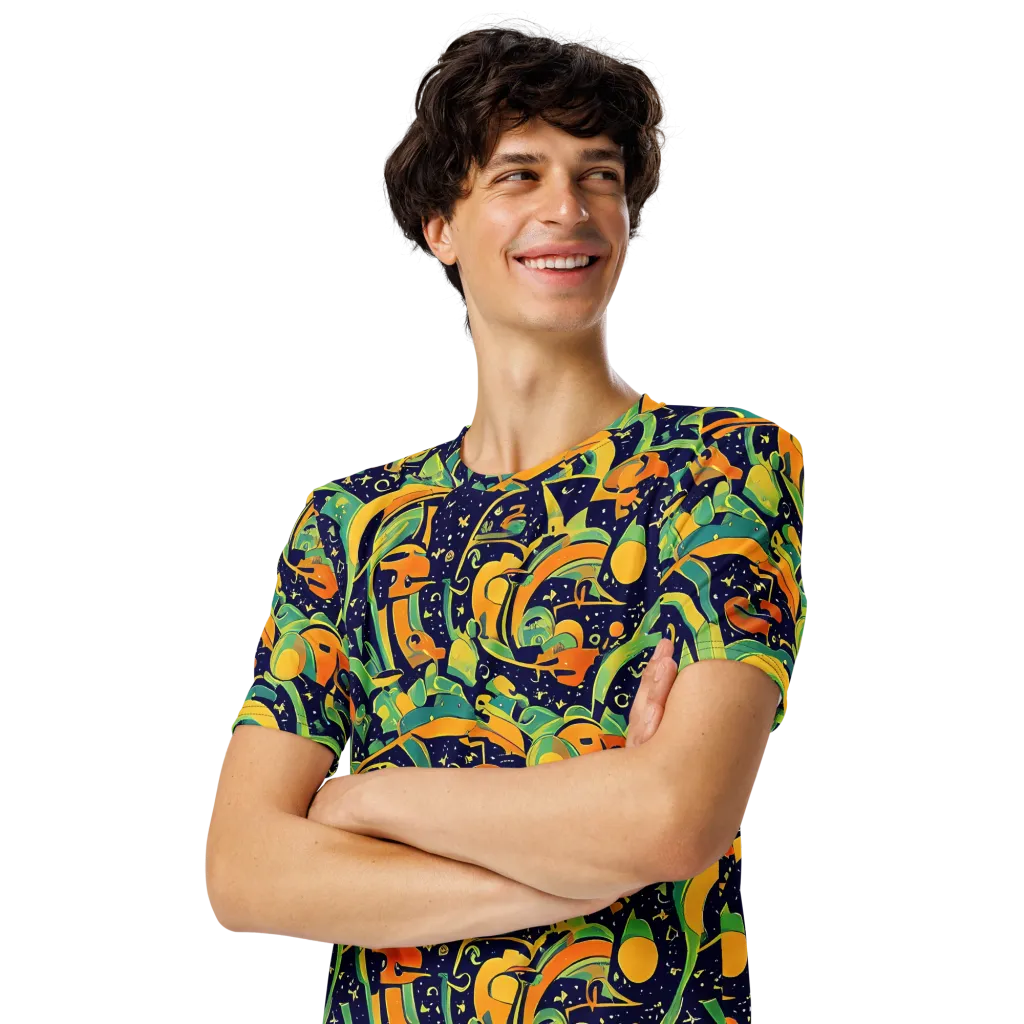 Jungle Voltage on Men's Crew Neck T-Shirt — Left Front