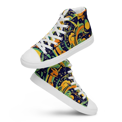 Jungle Voltage on a Men's High Top Canvas Shoes