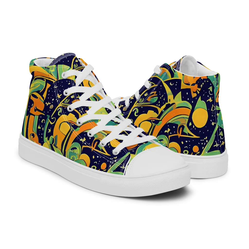 Jungle Voltage on Women's High Top Canvas Shoes — Right
