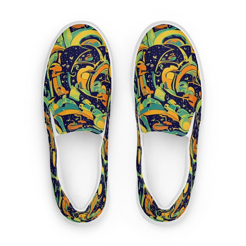 Jungle Voltage on Men's Slip-On Canvas Shoes — Front