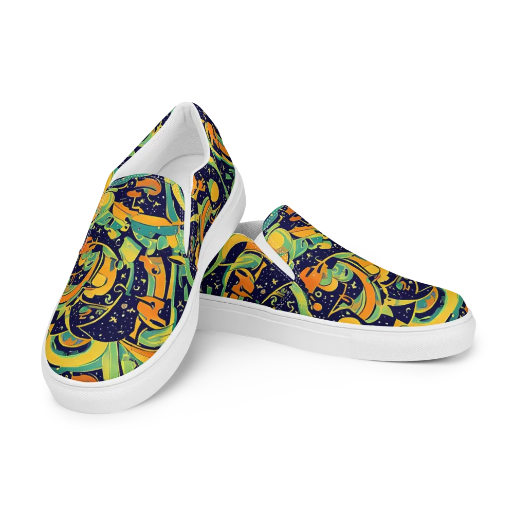 Jungle Voltage on Men's Slip-On Canvas Shoes — Left Front