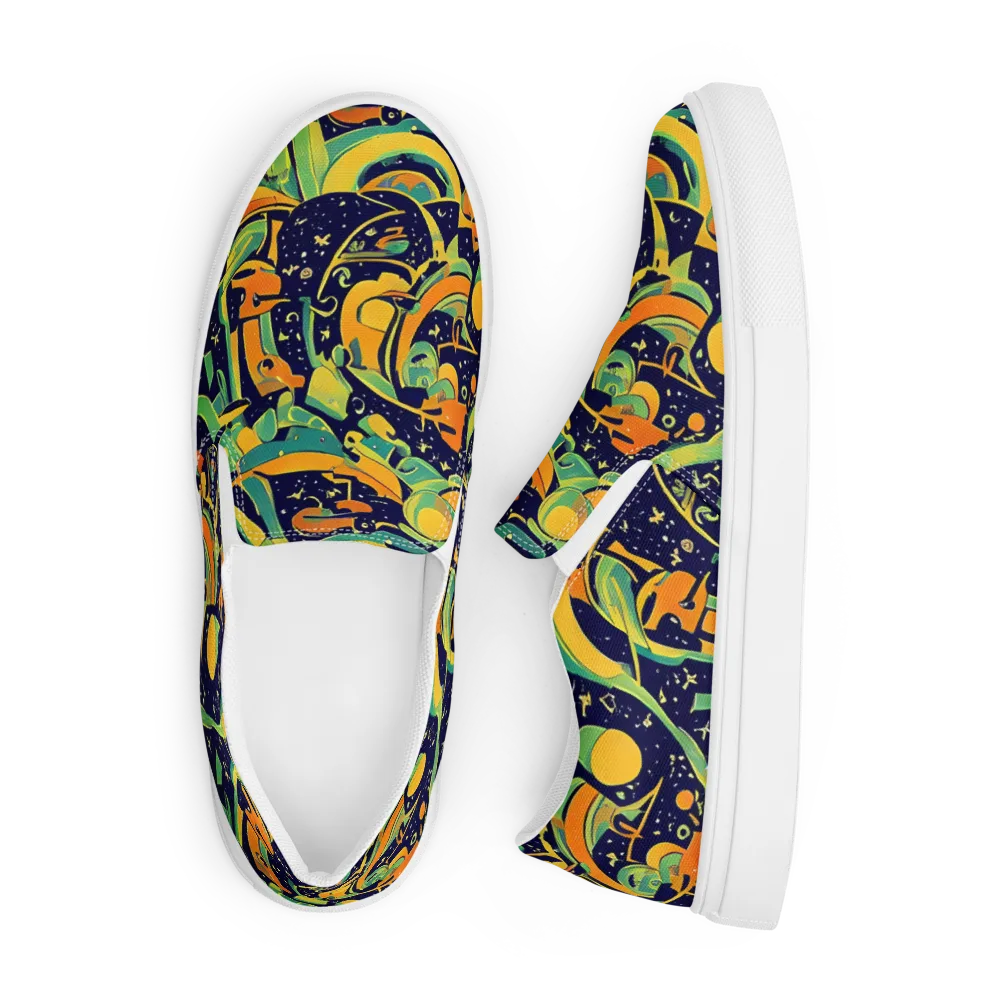 Jungle Voltage on Men's Slip-On Canvas Shoes — Front