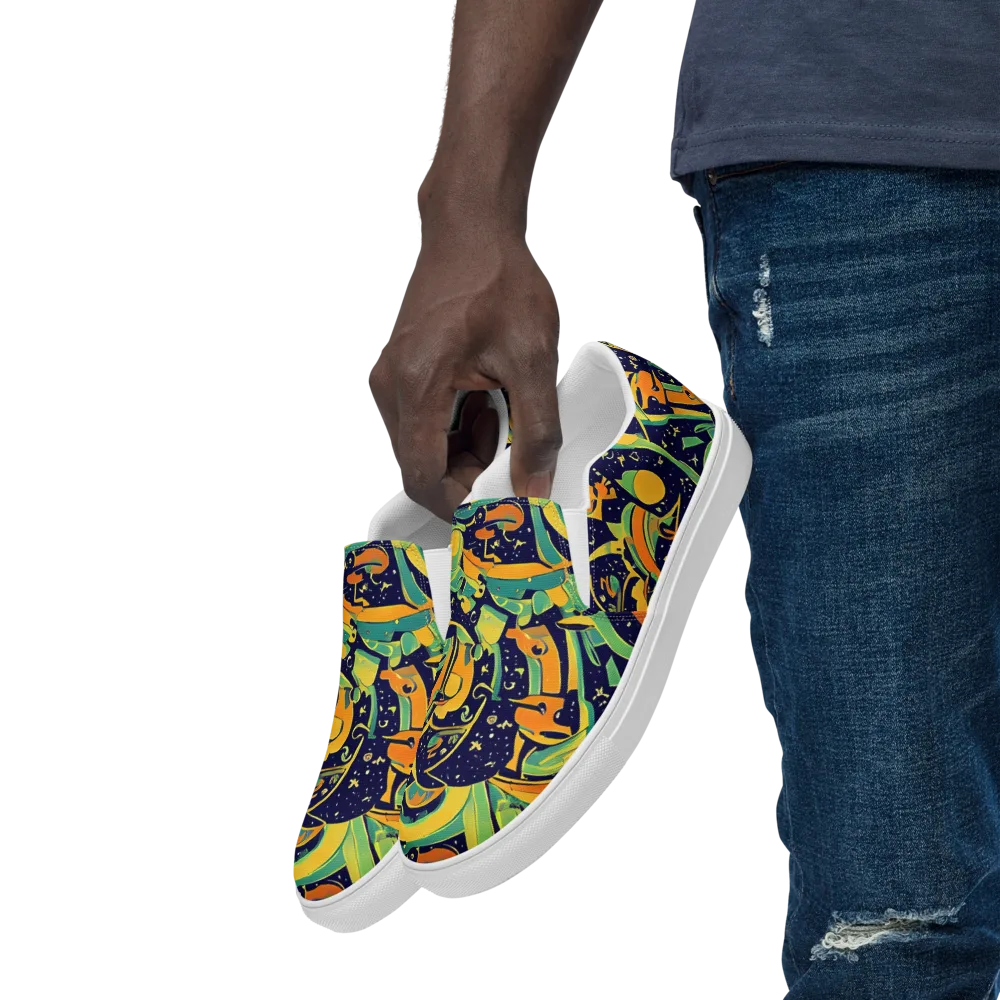 Jungle Voltage on Men's Slip-On Canvas Shoes — Left Front