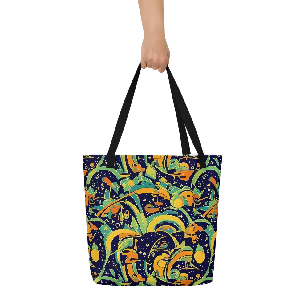 Jungle Voltage on Large Tote Bag W/ Pocket — Front