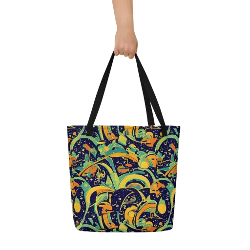 Jungle Voltage on a Large Tote Bag W/ Pocket