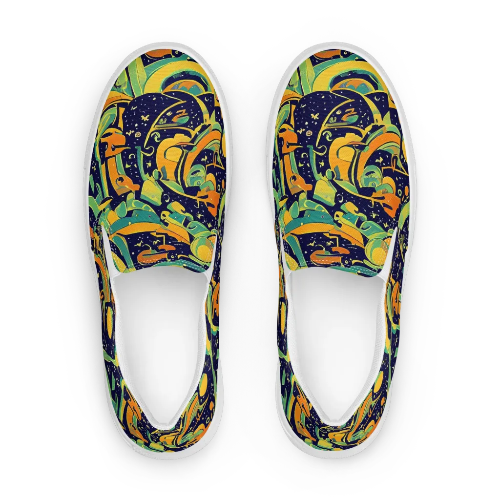 Jungle Voltage on Women's Slip-On Canvas Shoes — Front