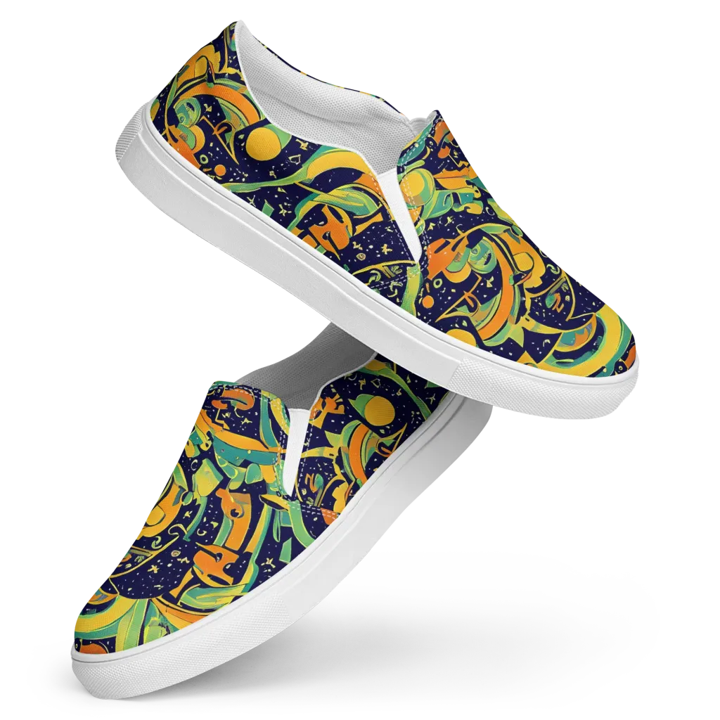 Jungle Voltage on Women's Slip-On Canvas Shoes — Front