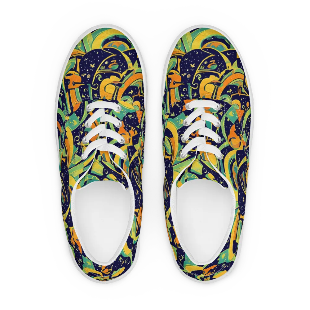 Jungle Voltage on Men's Lace-Up Canvas Shoes — Front