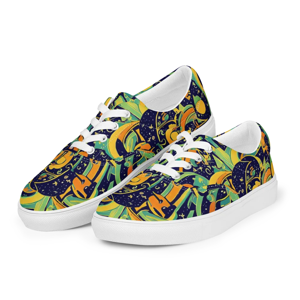 Jungle Voltage on Men's Lace-Up Canvas Shoes — Left Front