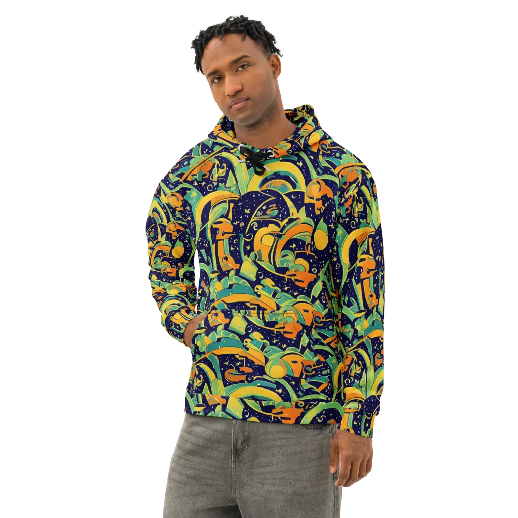 Jungle Voltage on Cotton Hoodie — Left Front