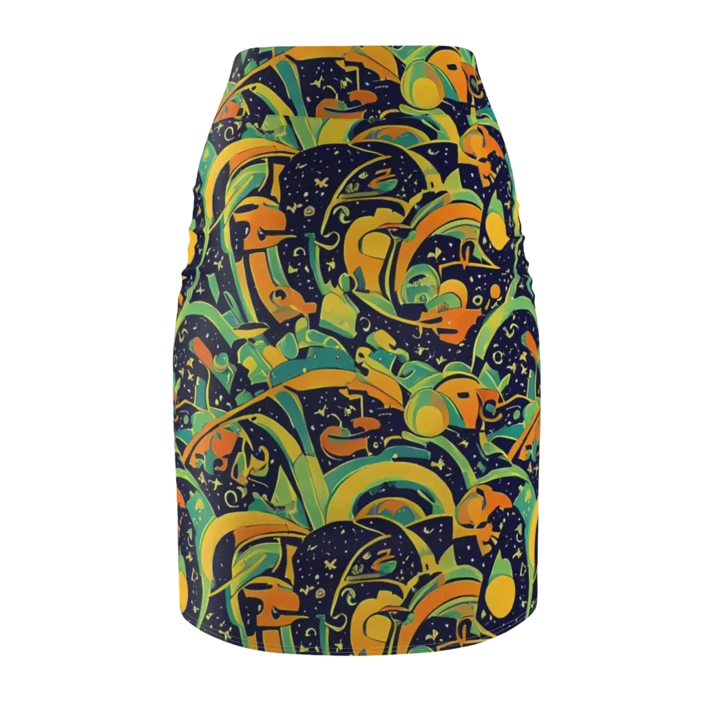 Jungle Voltage on Pencil Skirt — Back