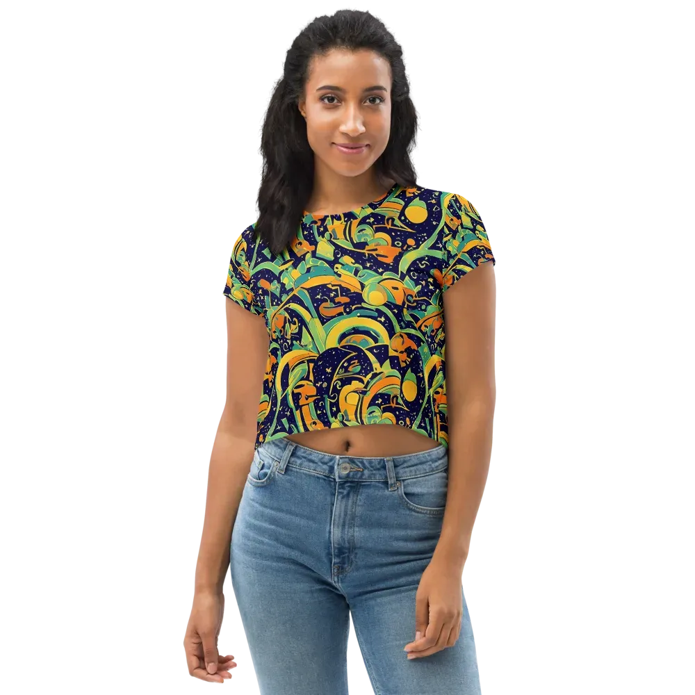 Jungle Voltage on Crop Tee — Front