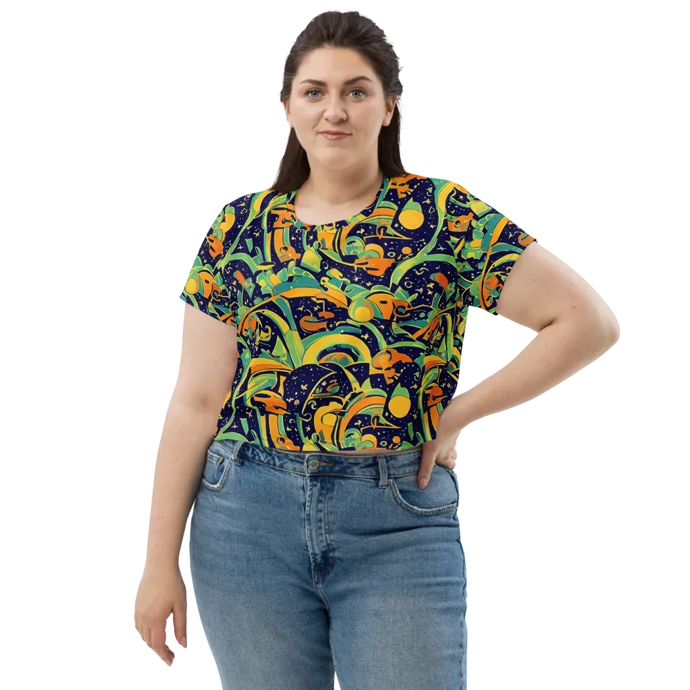 Jungle Voltage on Crop Tee — Front