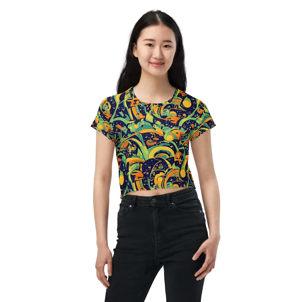Jungle Voltage on Crop Tee — Front
