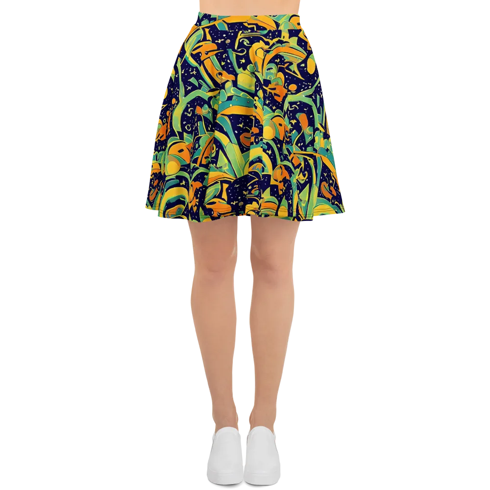 Jungle Voltage on Skater Skirt — Front