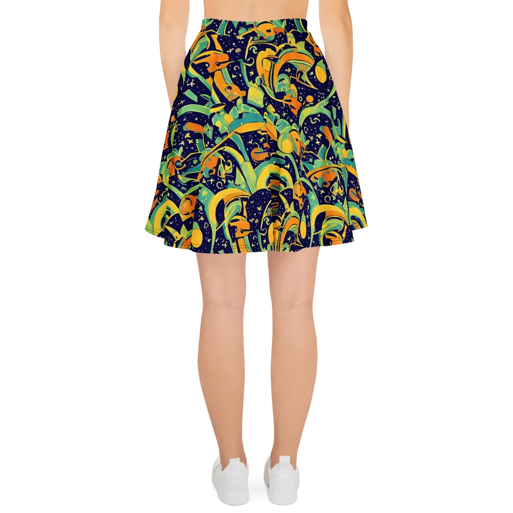 Jungle Voltage on Skater Skirt — Back