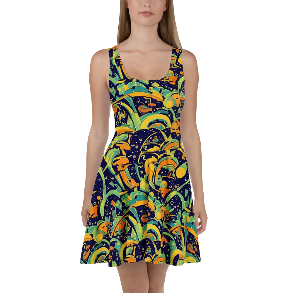 Jungle Voltage on Skater Dress — Front