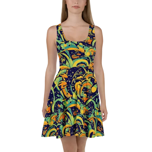 Jungle Voltage on a Skater Dress
