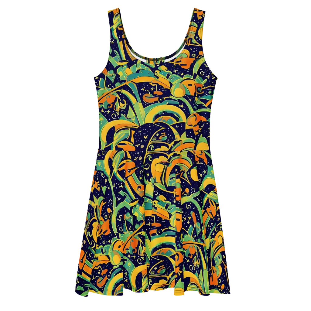 Jungle Voltage on Skater Dress — Front