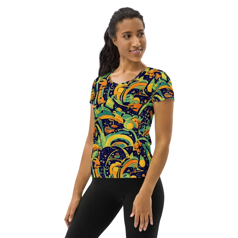 Jungle Voltage on Women's Athletic T-Shirt — Left