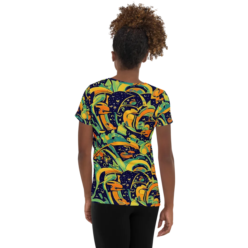 Jungle Voltage on Women's Athletic T-Shirt — Back