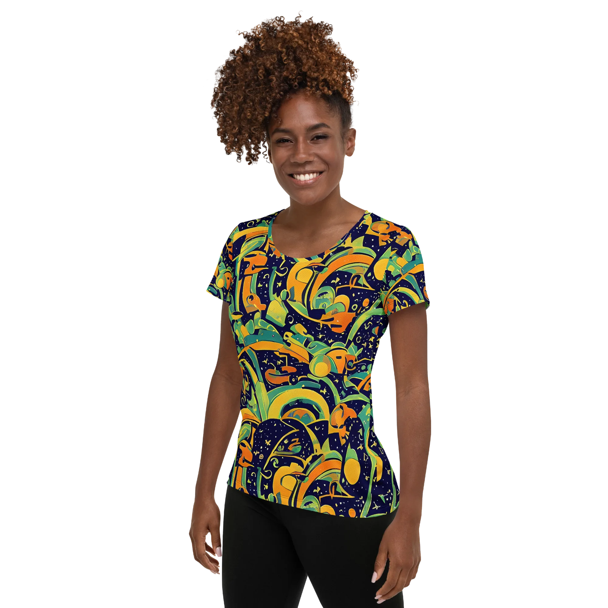 Jungle Voltage on Women's Athletic T-Shirt — Left