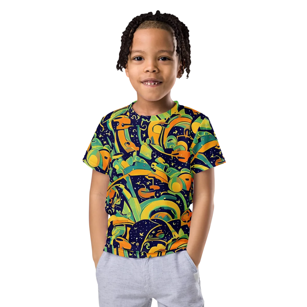 Jungle Voltage on Kids Crew Neck T-Shirt — Front
